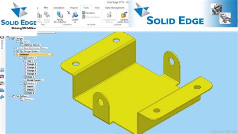 solid edge sheet metal flat pattern drawing|solid edge sheet metal design.